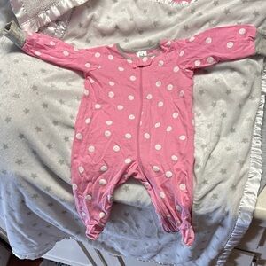 Gerber Pink and White Polka Dot Footie